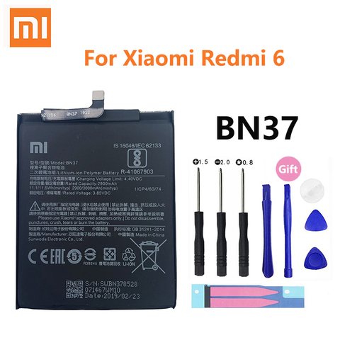 Batterie d'origine Xiao Mi BN37 3000 mAh pour Xiaomi Redmi 6 Redmi6 Redmi 6A Batteries de remplacement de téléphone de haute qualité ► Photo 1/5