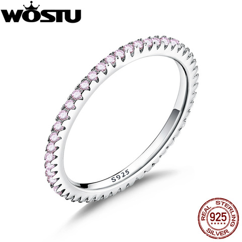 WOSTU-bagues en argent Sterling 925, paillettes en CZ, empilables en CZ, pour femmes, bijoux en argent Sterling, pour fiançailles, CQR066 ► Photo 1/6