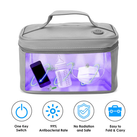 Sac de désinfection UV lampe à Ozone Double, sac de stérilisation UVC Interface USB, sac de stérilisation à ultraviolets pour brosse à dents, bouteille ► Photo 1/6