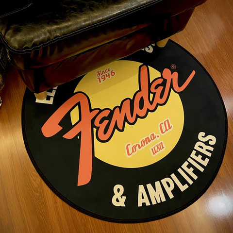 Fender guitare tapis rond coloré tapis de sol flanelle imprimé zone tapis réparation Pad pour musique chambre maison décorative ► Photo 1/6