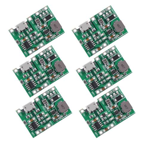 Lot de 6 modules de chargeur de batterie Lithium-ion, USB 2A, USB 18650, 3.7V à 5V, 9V, 12V, réglable, DC-DC ► Photo 1/6