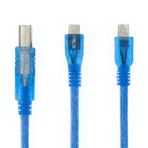 Câble USB pour Uno r3/Nano/méga/Leonardo/Pro micro/dû bleu haute qualité A type USB/Mini USB/Micro USB ► Photo 1/6