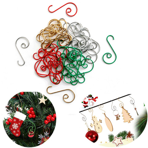 Pendentifs suspendus de noël, en crochet métallique, décoration d'arbre de noël, en crochet métallique, fournitures de décoration de fête nouvel an noël, 50pcs, 2022 ► Photo 1/6