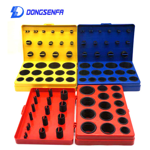 30 taille Nitrile joint torique rondelle en caoutchouc noir anneau Kit joint joint universel en caoutchouc rouge/bleu/jaune assortiment Kit boîte ► Photo 1/6