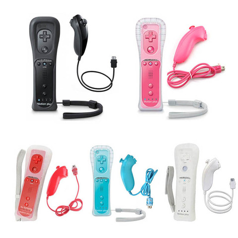 2 en 1 pour Nintendo Wiimote intégré dans le mouvement Plus contrôleur de manette à distance à l'intérieur pour contrôleur Wii pour télécommande Wii et nunchuck ► Photo 1/6