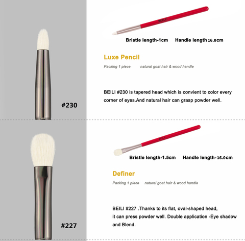 BEILI – pinceaux de maquillage professionnels rouges, 1 pièce, brosse à paupières en poils de chèvre naturels, pour mélange d'eyeliner ► Photo 1/6