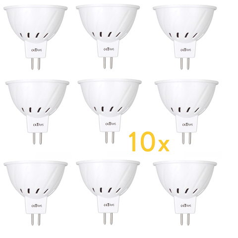 Éclairage pour maison, 10x MR16 12V-24V ampoule LED, 220V SMD 2835 projecteurs Led 4W 6W 8W 36 54 72LED, blanc chaud et froid, MR 16 lampe à LED ► Photo 1/6