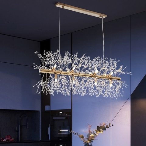 Lustre au pissenlit en cristal au design moderne, luminaire décoratif d'intérieur, idéal pour un salon ou une salle à manger, KY-L109 ► Photo 1/6