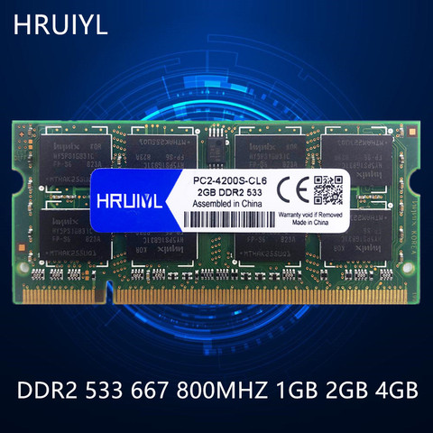 HRUIYL – Ram DDR2 1 go, 2 go ou 4 go pour ordinateur portable, Module SODIMM SDRAM 533 V, 667 broches, PC2 800, 1.8 MHZ, 4200 S ► Photo 1/6