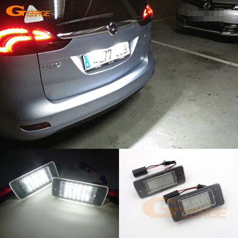 Pour Opel Zafira Tourer C P12 2011-2016 pré lifting Ultra lumineux smd plaque d'immatriculation Led lampe lumière pas d'erreur accessoires de voiture ► Photo 1/6