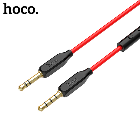 HOCO câble Audio stéréo Jack 3.5mm mâle à mâle 3.5mm Jack câble Aux pour iPhone casque de voiture lecteur haut-parleur Aux cordon avec micro ► Photo 1/6