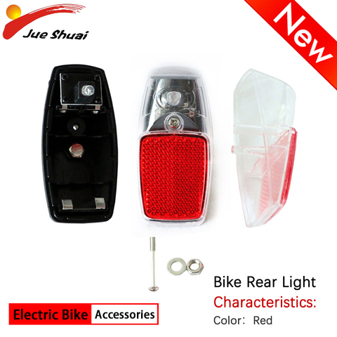 JS Leds batterie garde-boue vélo lumière monter sur le garde-boue rouge en plastique sûr avertissement vélo feu arrière vélo lumière arrière lampe de poche ► Photo 1/6