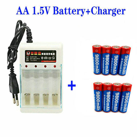 Lot de 4 à 16 piles rechargeables AA 9800 mah 1.5 V, nouveauté, livraison gratuite ► Photo 1/6