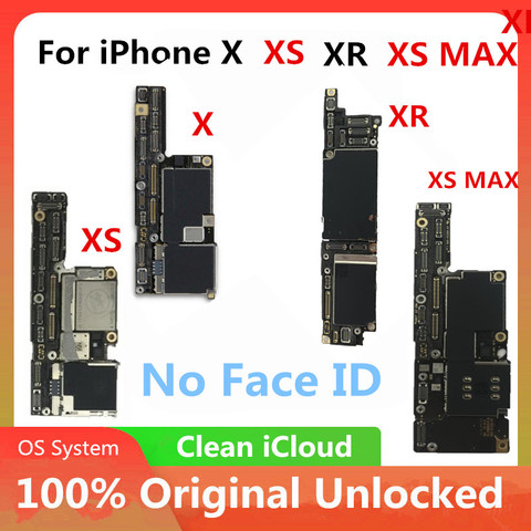 Sans carte mère d'identification de visage pour iPhone 11 X XS XR XS MAX carte mère déverrouiller carte mère logique avec carte mère puces ► Photo 1/2