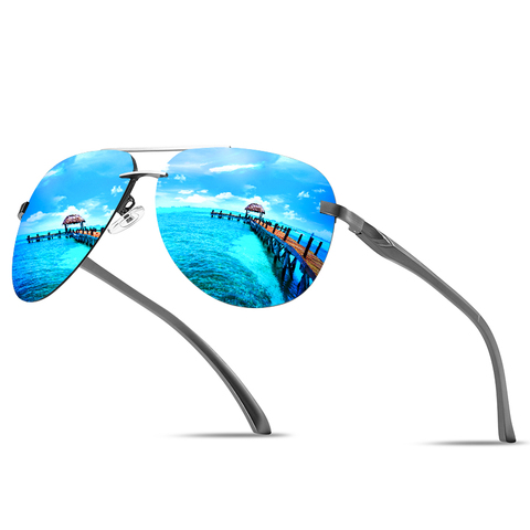 Classique Vintage sans monture Aviation pilote lunettes De soleil pour hommes Anti-éblouissement lunettes métal ovale cadre nuances UV400 Lentes De Sol Mujer ► Photo 1/6