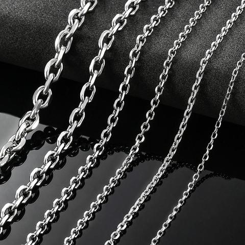 Haute qualité en acier inoxydable chaîne collier couleur argent pendentif à breloque collier Match Rolo chaîne collier bijoux cadeau de noël ► Photo 1/4