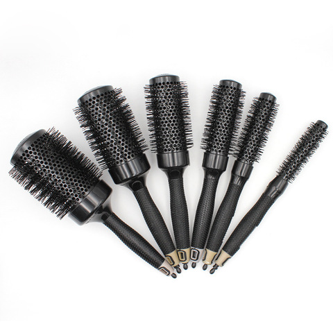 Peigne rond professionnel antistatique, en fer d'aluminium, brosse à cheveux, outils à cheveux, 6 tailles ► Photo 1/5