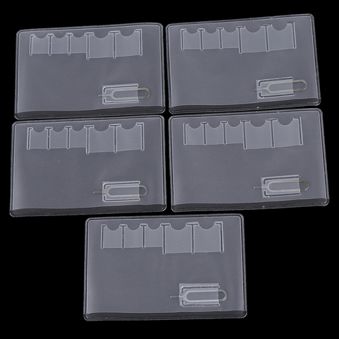 5 pièces Sim étui de rangement pour carte boîte sac facile à transporter clair pvc protecteur Portable pour carte mémoire Sim multifonctionnel universel ► Photo 1/6