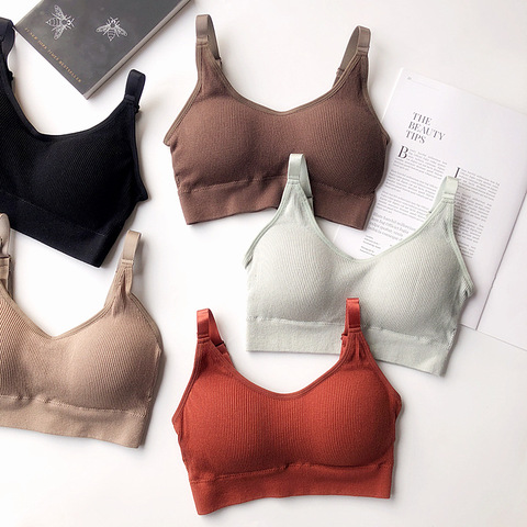 Sous-vêtements de sport femmes rassembler sans anneau en acier lingerie soutien-gorge bustier tubulaire enveloppé poitrine beauté dos mince section ► Photo 1/6