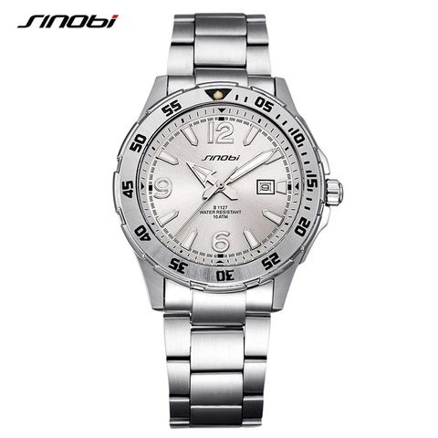 SINOBI 10Bar étanche hommes plongée sport montres-bracelets Auto Date 2022 Top luxe marque lumineuse hommes genève Quartz-montre 007 ► Photo 1/6