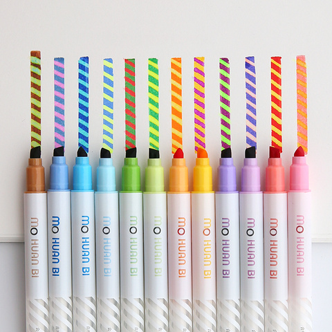 12 pièces couleur magique dessin stylo ensemble décoloré surligneur marqueur spot Liner stylos Scrapbooking art fournitures papeterie école F809 ► Photo 1/6