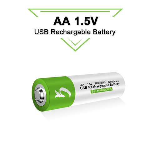 AA rechargeable 1.5V 2600mWh USB AA rechargeable li-ion batterie pour télécommande souris petit ventilateur électrique jouet batterie + câble ► Photo 1/6