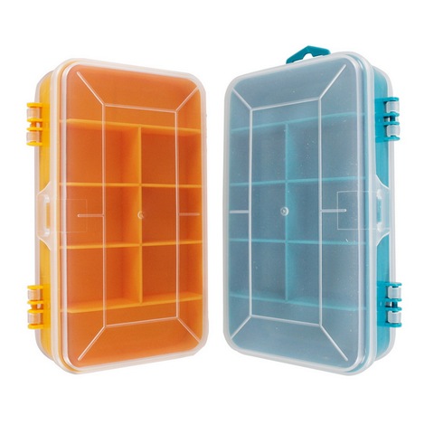 13 grilles Portable vis transparentes boîte de rangement Double face multifonctionnel boîte à outils de rangement boîtier en plastique ► Photo 1/6