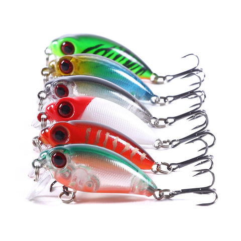 Mini manivelle appât leurre 4cm 3.5g topwater Minnow nager pêche leurre Isca artificiel bar Wobblers Pesca matériel de pêche ► Photo 1/6