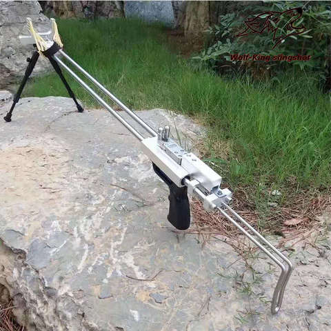 Lance-pierre classique Wolf King en acier inoxydable, fusil avec dispositif de Support arrière, catapulte pour la chasse et le tir en plein air ► Photo 1/6