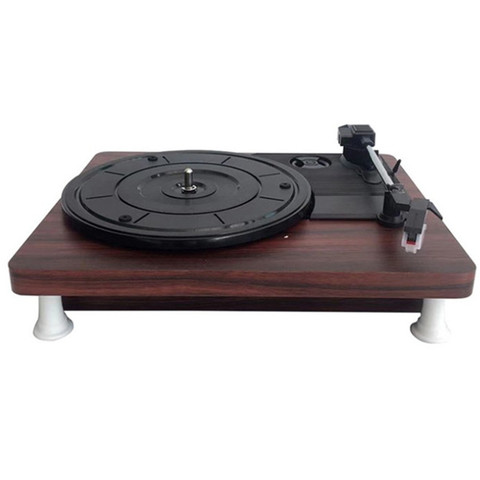 Portable rétro gramophone audio portable lecteur de disques vinyle bluetooth haut-parleur rubis sortie phono haut-parleurs sans fil avec 2 corne ► Photo 1/6