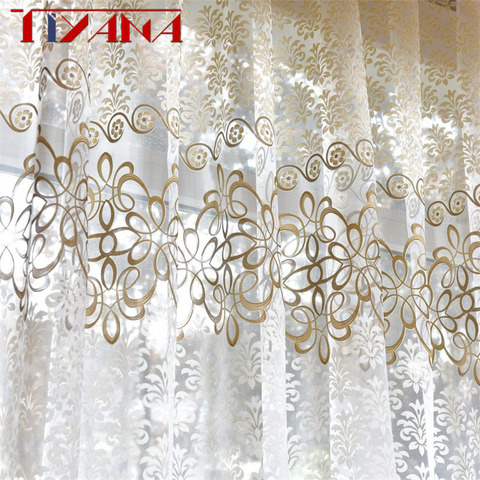 Rideaux courts en Tulle transparent pour salon, chambre à coucher, cuisine, décoration de maison moderne, L39 #4 ► Photo 1/6