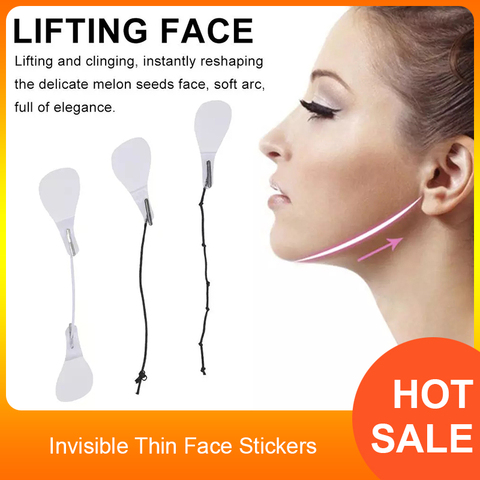 Autocollants faciaux invisibles, minces, en forme de V, pour raffermir la peau, bande adhésive, 40 pièces/ensemble ► Photo 1/6