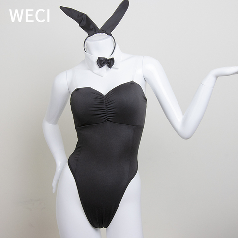 WECI – tenue de lapin Sexy pour fille, Body inversé, Costume Cosplay lapin pour filles, Lingerie lapin mignon, ensemble sexuel, queue de mauvais lièvre, oreille d'elfe ► Photo 1/6