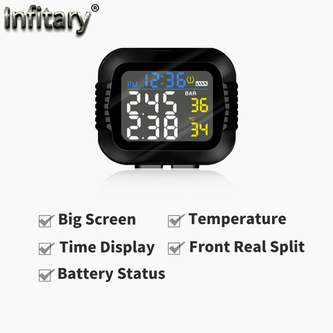 Infitary – système de surveillance TPMS de la pression des pneus de Moto, fp2, capteur externe, sans fil, écran LCD, système d'alarme ► Photo 1/6