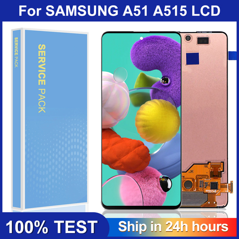 100% Original 6.5 ''affichage pour Samsung Galaxy A51 LCD A515 A515F A515F/DS A515FD écran tactile avec cadre numériseur assemblée ► Photo 1/6