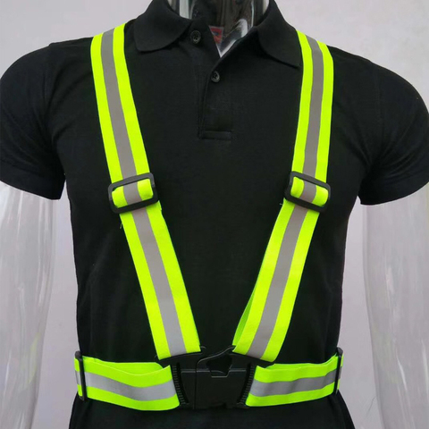 Gilet de sécurité réfléchissant à bretelles réfléchissantes, gilet de sécurité pour le travail de nuit, course à pied, cyclisme, haute visibilité ► Photo 1/6