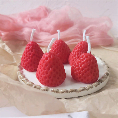 Bougies décoratives de voyage portatif de Mini bougie parfumée de cire d'aromathérapie de bougies parfumées par fraise pour la maison, anniversaire, partie ► Photo 1/6