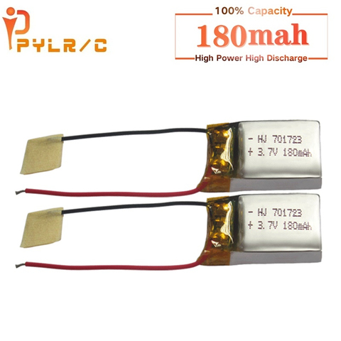 2 pièces 3.7V 180mAh 20c Lipo batterie pour Syma S107G S109G S111G télécommande avion beauté six axes avion X900 X901 701723 ► Photo 1/2