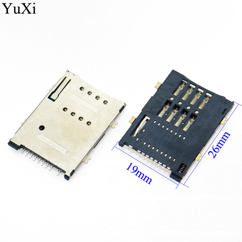 YuXi – connecteur de carte Sim 9 broches, 10 pièces, Type auto-Push pour tablette PC support de carte SIM plateau, prise de carte sim 8 + 1P ► Photo 1/5