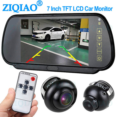 ZIQIAO – rétroviseur LCD de voiture 7 pouces, système de surveillance du stationnement avec Vision nocturne, caméra de recul latérale ► Photo 1/6