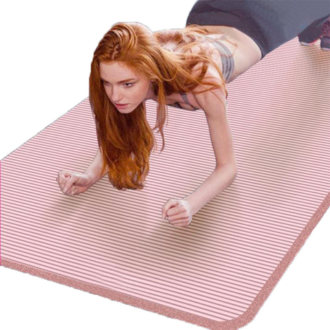 Tapis de Yoga plus grand de 185cm, matelas de Fitness épais NBR pour débutants en Yoga pour hommes, tapis de gymnastique antidérapant pour musculation, Pilates et danse ► Photo 1/6