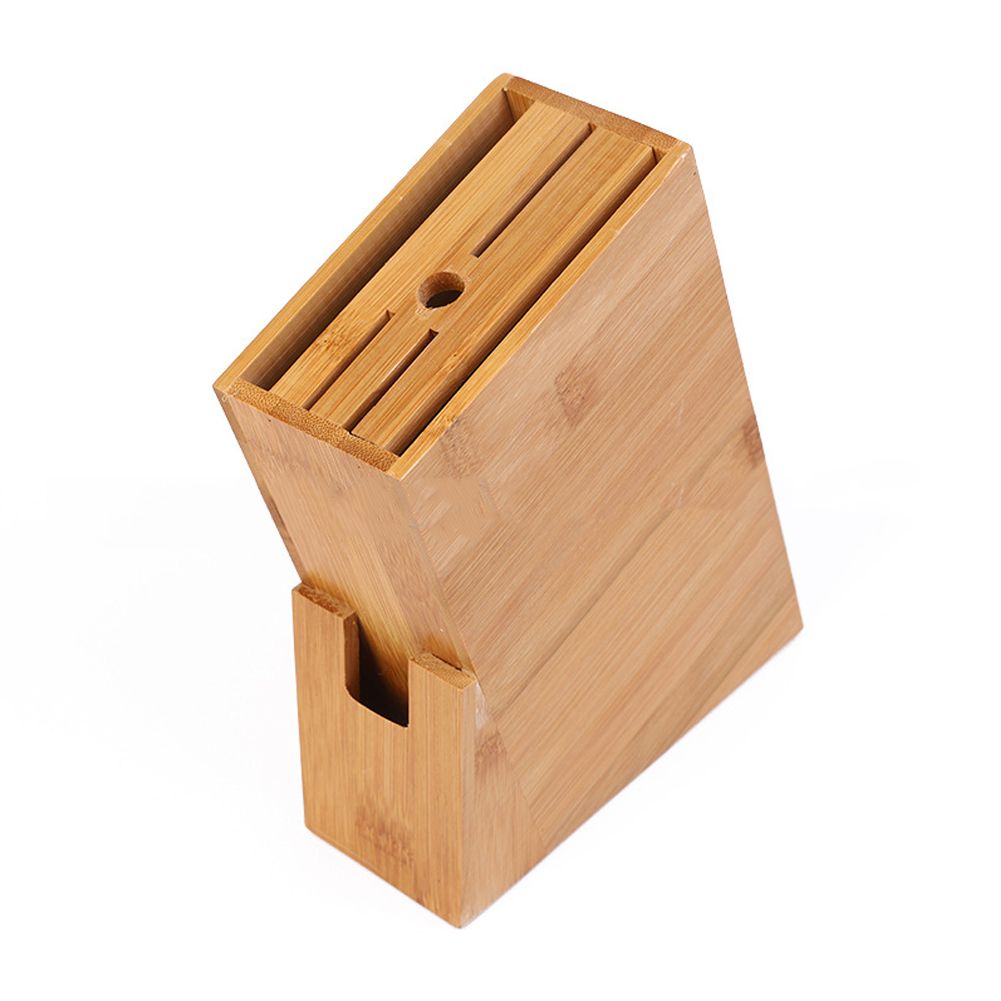 Porte-couteau en bois fonctionnel universel bambou couteau bloc support couteaux boîte de rangement organisateur cuisine accessoires outil ► Photo 1/1