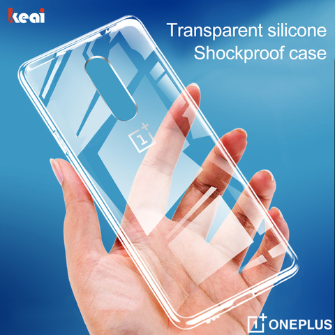 Coque de téléphone transparente de luxe pour Oneplus 7 6T Pro case housse en Silicone antichoc pour Oneplus 7T 6 Pro cover coque arrière souple à couverture complète coque telephone ► Photo 1/6