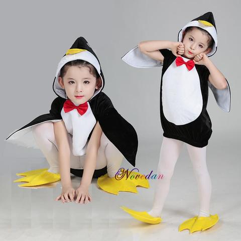 Costume d'halloween pour enfants, Costume de pingouin de Madagascar, vêtements de Cosplay d'animaux pour fête d'anniversaire, carnaval de noël ► Photo 1/6