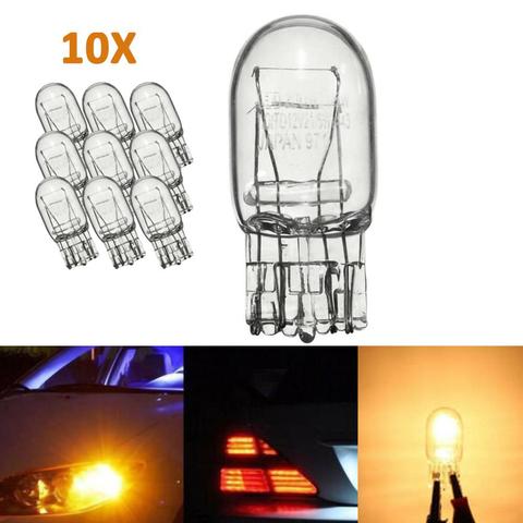 10 pièces W21/5W T20 DRL ampoule 7443 7440 Signal lumineux 6000K halogène ampoule verre clair feux de jour tourner Stop frein queue ampoule ► Photo 1/6