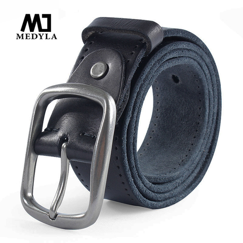 MEDYLA – ceinture en cuir véritable pour homme, nouvelle marque, décontractée, pour pantalon, jeans, souple, bonne qualité, livraison directe MD507 ► Photo 1/6