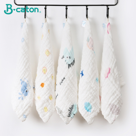 5 pièces serviette bébé nouveau-né bébé serviette de bain coton Burp tissu doux absorbant 6 couches gaze enfants visage bébé trucs mousseline serviette ► Photo 1/6