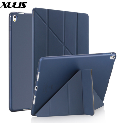 Étui pour ipad Pro 9.7 pouces cuir Silicone multi-pli Smart Cover pour ipad Pro 9.7 étui 2016 A1673 A1674 A1675 Funda ► Photo 1/6