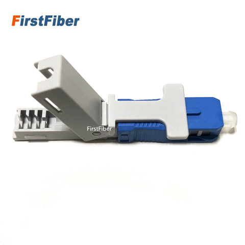 100 pièces SC APC/UPC connecteur rapide type Snap adaptateur SC 10/50pcs FTTH plat rapide assemblage de champ connecteur de câble à fibers ► Photo 1/6