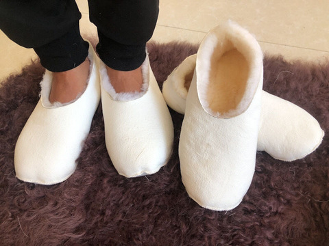 Pantoufles en laine pour homme et femme, chaussures chaudes d'hiver ► Photo 1/6